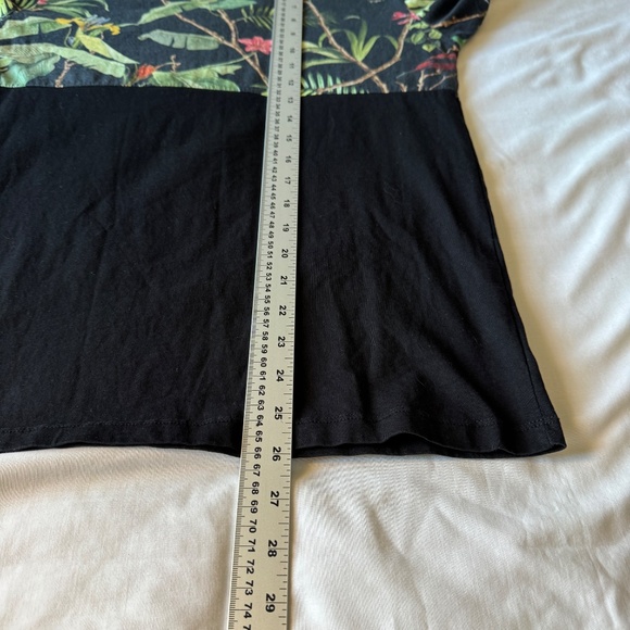 Zara Man Short Sleeve Tropical Forest T-Shirt Black Size Small Floral Casual - Picture 6 of 8